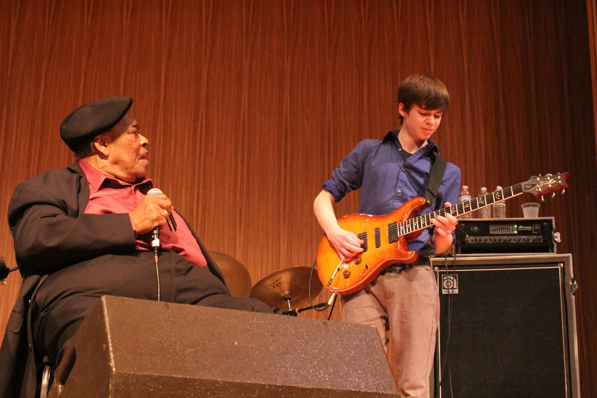 Hayden Fogle seated beside James Cotton.